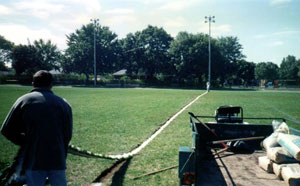 Shows a LINETURF installation